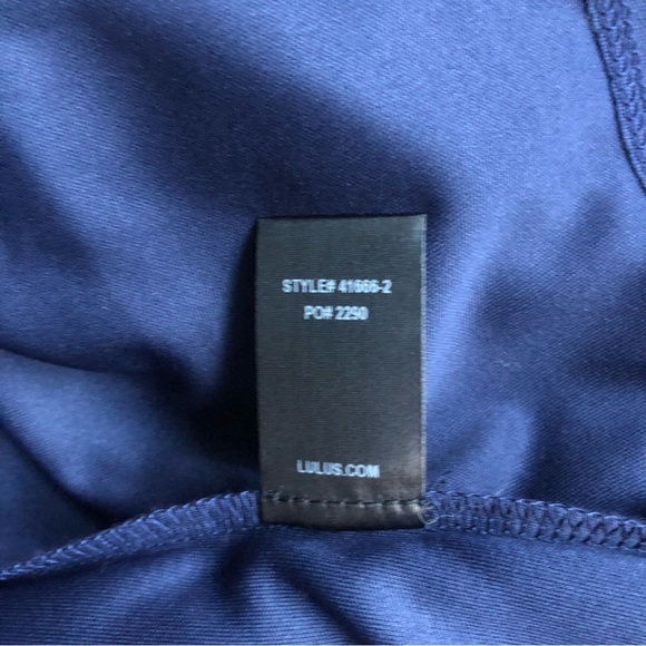 NWT Lulus/Lulu’s Shifting Dears Navy Long Sleeve Shift Dress Chiffon Shell Sz XS - Picture 12 of 16